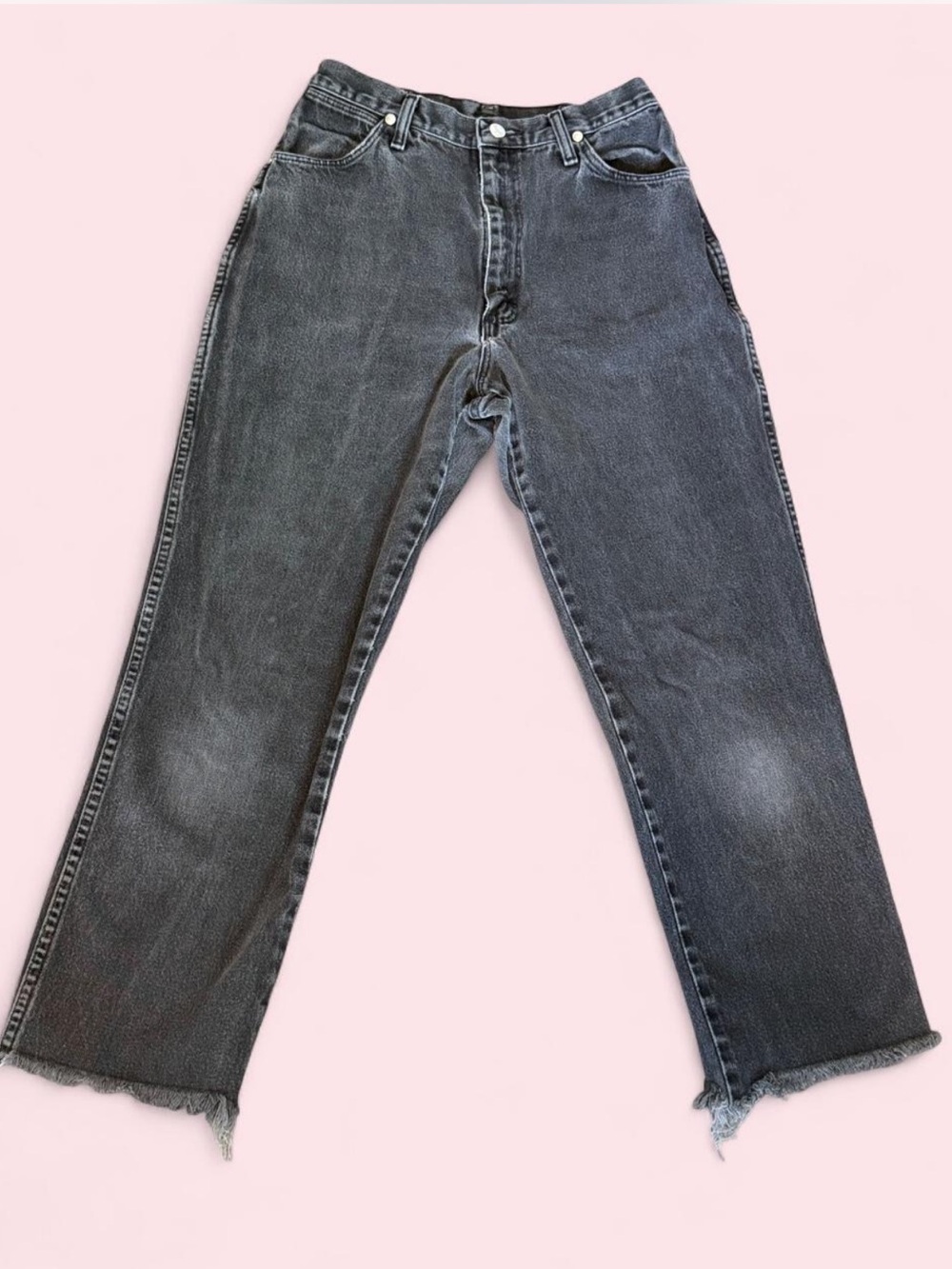Vintage Wrangler 12MWZWK Black Denim High-Waisted Jeans Made in USA